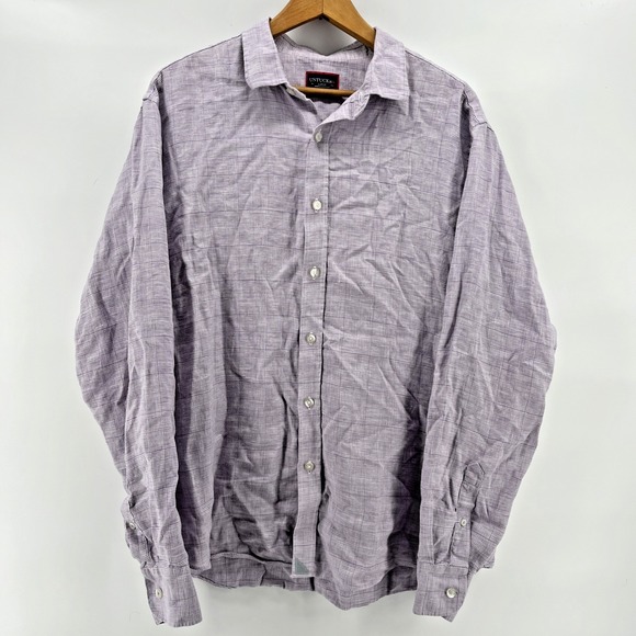 Untickit L/S 100% Linen Shirt Men's Large Purple Button Front Vacation Beachy - Picture 2 of 8